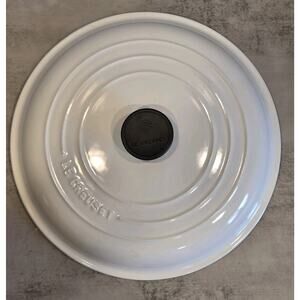 Le Creuset 12" diameter #30 LID ONLY Off White EUC Black Knob Made In France